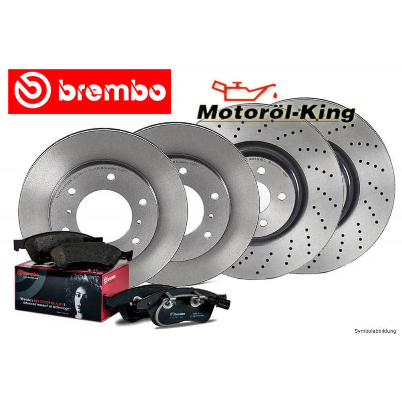 Satz für vorne und hinten Brembo XTRA-Bremsscheiben und Bremsbeläge Audi A4 A5