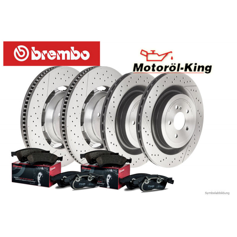 Brembo Bremsscheiben + Beläge für MERCEDES C-KLASSE W204 S204 Vorne +  Hinten - günstig online kaufen bei Motoroel-King